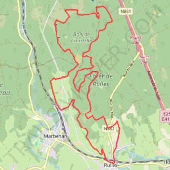 Itinéraire Rulles - Star Trails, distance, dénivelé, altitude, carte, profil, trace GPS