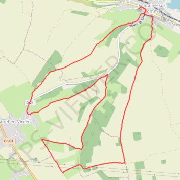 Itinéraire Fontaine sur Somme_, distance, dénivelé, altitude, carte, profil, trace GPS