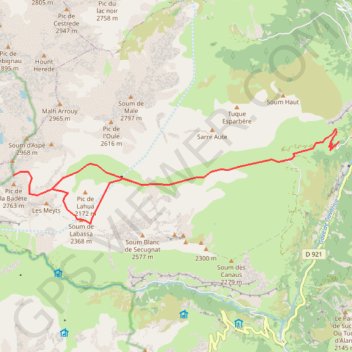 Itinéraire Brèche de Béou Corn et soum de Labassa par la vallée d'Aspé, distance, dénivelé, altitude, carte, profil, trace GPS