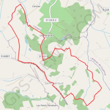 Itinéraire Circuit panoramique sur la vallée du Drop - Saint-Géraud, distance, dénivelé, altitude, carte, profil, trace GPS