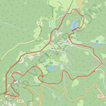 Itinéraire Hirschsteine, le Tanet, le lac Vert, distance, dénivelé, altitude, carte, profil, trace GPS