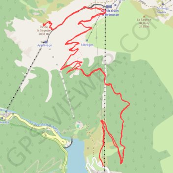 Itinéraire Pic de la Sagette depuis le lac de Fabrèges par la piste - vallée d'Ossau (64), distance, dénivelé, altitude, carte, profil, trace GPS