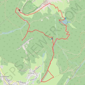 Itinéraire Balcon Sud de Chamechaude depuis le Sappey-en-Chartreuse, distance, dénivelé, altitude, carte, profil, trace GPS