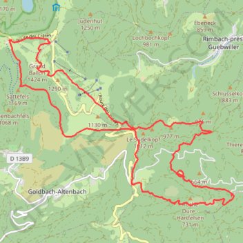 Itinéraire L' ascension du grand ballon, distance, dénivelé, altitude, carte, profil, trace GPS