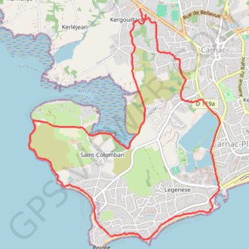 Itinéraire Carnac et ses plages, distance, dénivelé, altitude, carte, profil, trace GPS
