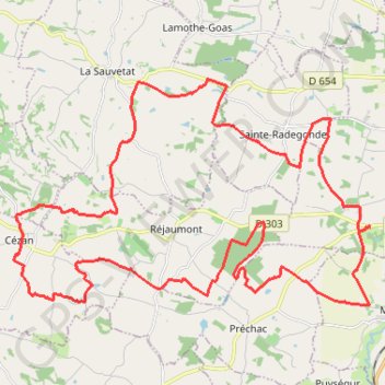 Itinéraire Vallons du Lectourois - Fleurance, distance, dénivelé, altitude, carte, profil, trace GPS