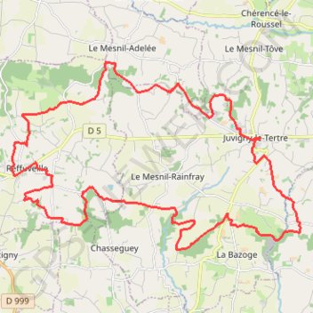 Itinéraire Vallée de la Sée - Entre Sée et Sélune, distance, dénivelé, altitude, carte, profil, trace GPS