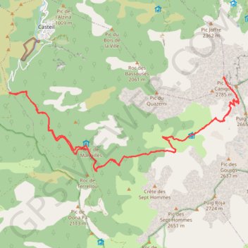 Itinéraire 915 Pic du Canigou, distance, dénivelé, altitude, carte, profil, trace GPS