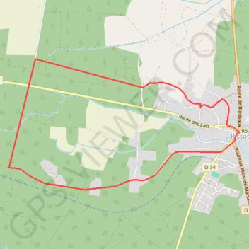Itinéraire Pissos - Pignada - Landes de Gascogne, distance, dénivelé, altitude, carte, profil, trace GPS