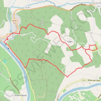 Itinéraire Castelfranc, distance, dénivelé, altitude, carte, profil, trace GPS