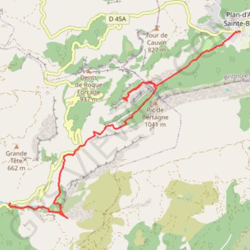 Itinéraire Plan d'Aups Saint Pons, distance, dénivelé, altitude, carte, profil, trace GPS
