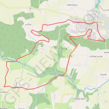 Itinéraire Petit Cadoudal - Plumelec, distance, dénivelé, altitude, carte, profil, trace GPS