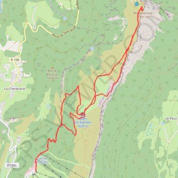 Itinéraire Le Moucherotte, distance, dénivelé, altitude, carte, profil, trace GPS