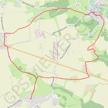 Itinéraire Auzouville sur Ry, distance, dénivelé, altitude, carte, profil, trace GPS