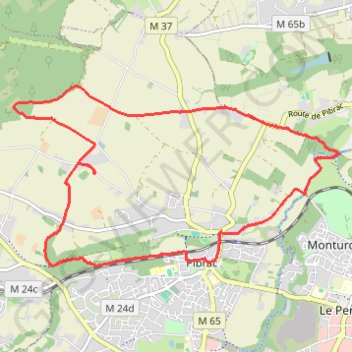 Itinéraire Autour de Pibrac par le chemin d'Arles, distance, dénivelé, altitude, carte, profil, trace GPS