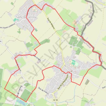 Itinéraire Circuit du Robigeux - Sailly lez Lannoy, distance, dénivelé, altitude, carte, profil, trace GPS