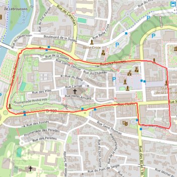 Itinéraire circuit des remparts 23.07.2025, distance, dénivelé, altitude, carte, profil, trace GPS