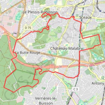 Itinéraire Balade des parcs, distance, dénivelé, altitude, carte, profil, trace GPS
