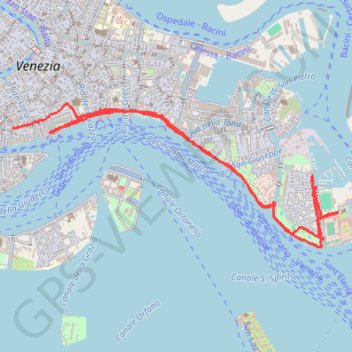 Itinéraire Venise, Italie : un parcours de course à pied, distance, dénivelé, altitude, carte, profil, trace GPS