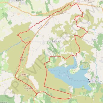 Itinéraire Mont-Saint-Michel-de-Braspart, distance, dénivelé, altitude, carte, profil, trace GPS