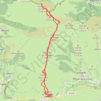 Itinéraire Pic du Lion et sommet du Tech, distance, dénivelé, altitude, carte, profil, trace GPS