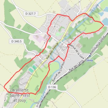 Itinéraire Autour de Jouy, distance, dénivelé, altitude, carte, profil, trace GPS
