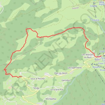 Itinéraire Croix et Fretes de Colomban nocturne, distance, dénivelé, altitude, carte, profil, trace GPS