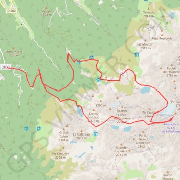 Itinéraire Croix de belledonne, distance, dénivelé, altitude, carte, profil, trace GPS