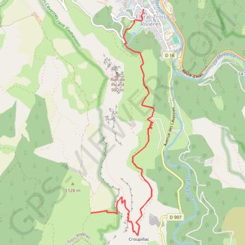 Itinéraire Florac Menhir côte 1083 par Croupillac, distance, dénivelé, altitude, carte, profil, trace GPS