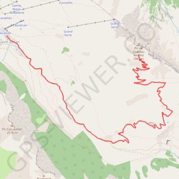 Itinéraire Observatoire du Pic de Château-Renard depuis St-Véran, distance, dénivelé, altitude, carte, profil, trace GPS