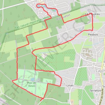 Itinéraire Le Pian Medoc (33), distance, dénivelé, altitude, carte, profil, trace GPS