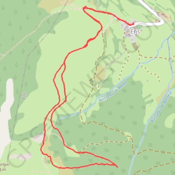 Itinéraire Ens - Lac de Coume, distance, dénivelé, altitude, carte, profil, trace GPS