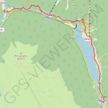 Itinéraire GR 108A de Pont de Camps à Gabas - Entretien balisage, distance, dénivelé, altitude, carte, profil, trace GPS