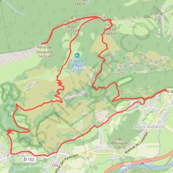 Itinéraire Pic de Pibeste et Pène de Souquette, distance, dénivelé, altitude, carte, profil, trace GPS
