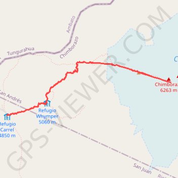 Itinéraire Ecu_34_Chimborazo, distance, dénivelé, altitude, carte, profil, trace GPS