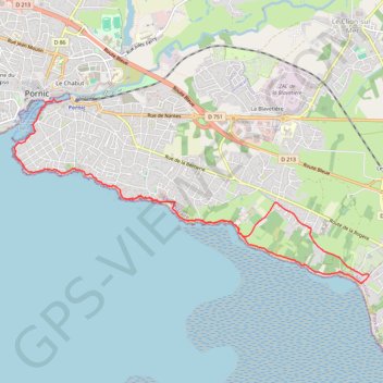 Itinéraire De Pornic à la Bernerie, distance, dénivelé, altitude, carte, profil, trace GPS