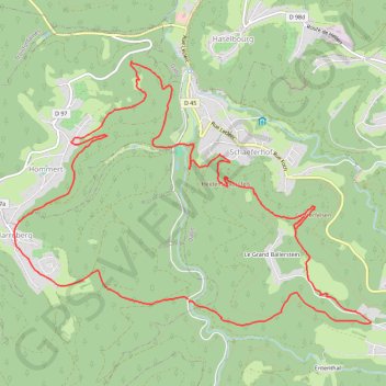 Itinéraire Harreberg, distance, dénivelé, altitude, carte, profil, trace GPS