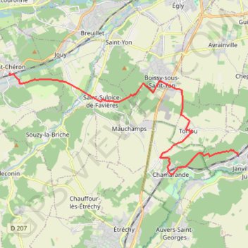 Itinéraire Saint-Chéron - Lardy, distance, dénivelé, altitude, carte, profil, trace GPS