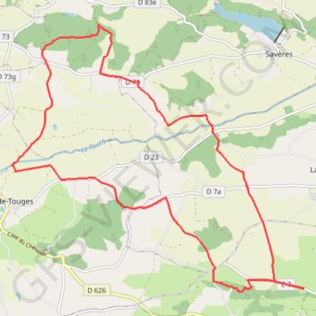 Itinéraire Gratens - Bois de Lautignac, distance, dénivelé, altitude, carte, profil, trace GPS