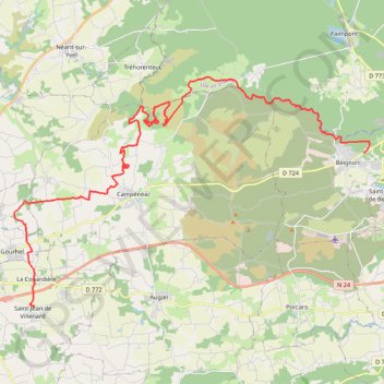 Itinéraire Ploërmel-Beignon, distance, dénivelé, altitude, carte, profil, trace GPS