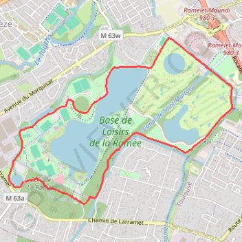 Itinéraire Tour de La Ramée - Toulouse, distance, dénivelé, altitude, carte, profil, trace GPS