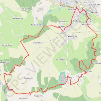 Itinéraire Sentier des landes - Bignan, distance, dénivelé, altitude, carte, profil, trace GPS