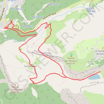 Itinéraire Le lac de Flaine par Les Carroz-d'Arâches, distance, dénivelé, altitude, carte, profil, trace GPS