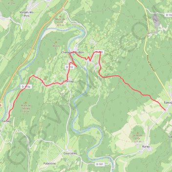 Itinéraire 01-Cessey-Epeugney-15Km, distance, dénivelé, altitude, carte, profil, trace GPS