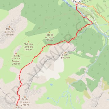 Itinéraire Bec de l'Aigle, distance, dénivelé, altitude, carte, profil, trace GPS