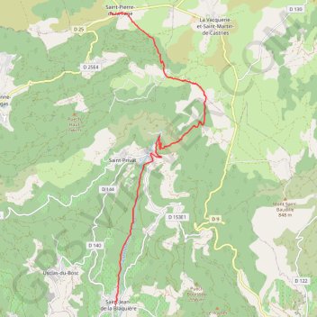 Itinéraire Saint-Pierre-de-la-Fage to Saint-Jean-de-la-Blaquière, distance, dénivelé, altitude, carte, profil, trace GPS