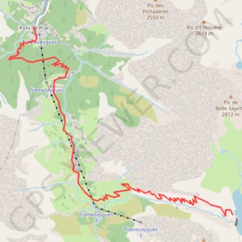 Itinéraire Lac de Caillauas, distance, dénivelé, altitude, carte, profil, trace GPS