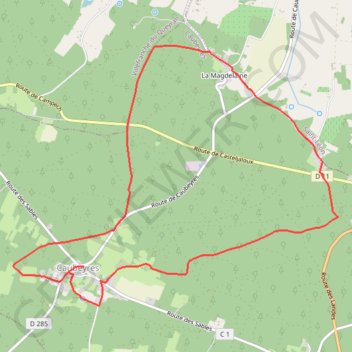 Itinéraire Caubeyres - Pays d'Albret, distance, dénivelé, altitude, carte, profil, trace GPS