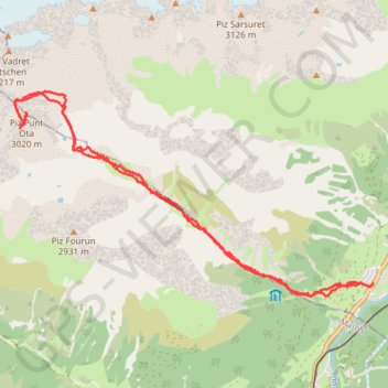 Itinéraire Piz Punt Ota, distance, dénivelé, altitude, carte, profil, trace GPS