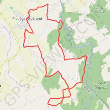 Itinéraire Plouégat-Guérand, distance, dénivelé, altitude, carte, profil, trace GPS